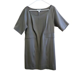 Dressbarn Womens Green Dress Size 14 Short Sleeve Above Knee